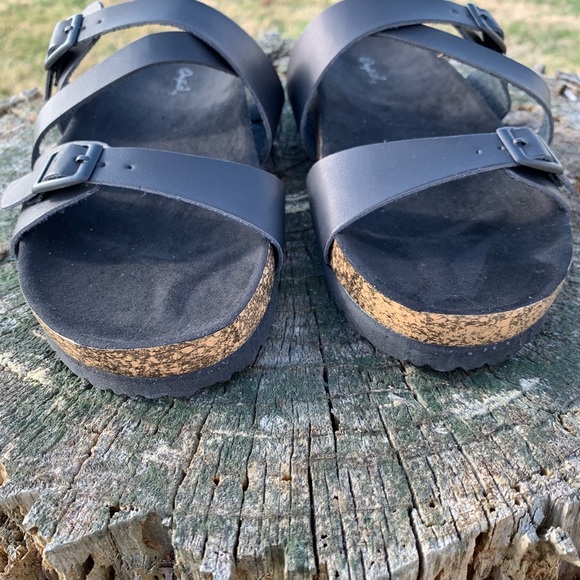 Qupid Luka Sandal | Black Cork with Buckles - Picture 5 of 6